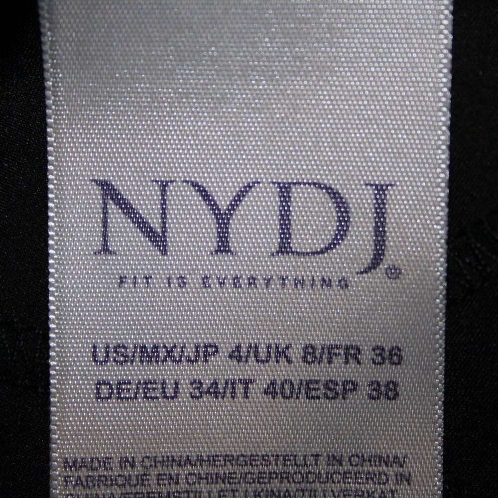NYDJ Sz 4 x 27 Black Gauze Wide Leg Pull On Ankle 100% Cotton Pant - Picture 11 of 16
